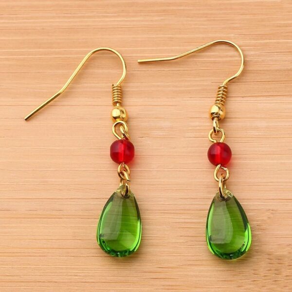 New Fashion Elegant Crystal Earrings For Women Hayao Miyazaki Howl s Moving Castle Earrings Red Beads 5