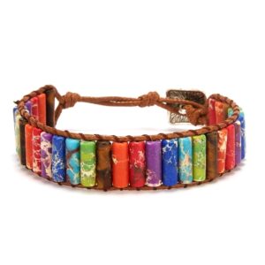 New Fashion Mixed Color Natural Stone Bracelet For Women Men Chakra Heart Wrap Leather Chain Bracelet 15.jpg 640x640 15