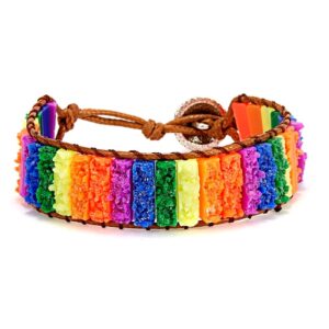 New Fashion Mixed Color Natural Stone Bracelet For Women Men Chakra Heart Wrap Leather Chain Bracelet 16.jpg 640x640 16