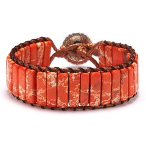 New Fashion Mixed Color Natural Stone Bracelet For Women Men Chakra Heart Wrap Leather Chain Bracelet 20.jpg 640x640 20