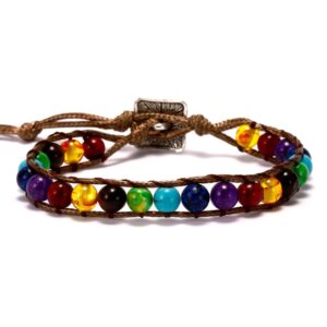 New Fashion Mixed Color Natural Stone Bracelet For Women Men Chakra Heart Wrap Leather Chain Bracelet 5.jpg 640x640 5