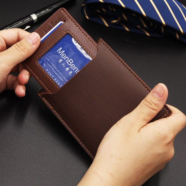 New Men s Short Wallet Multifunction Fashion Iron Credit Card Holders Pu Money Bag Vintage Men 1