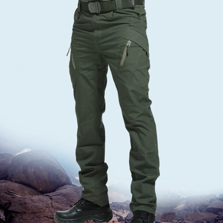 New Mens Tactical Pants Multiple Pocket Elasticity Military Urban Commuter Tacitcal Trousers Men Slim Fat Cargo 1