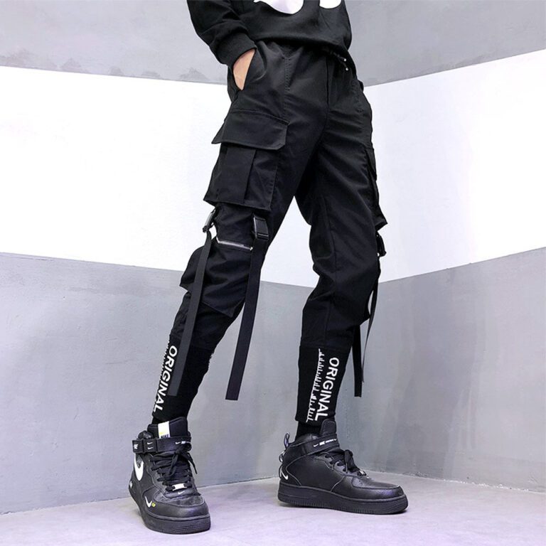 New Streetwear Men s Multi Pockets Cargo Harem Pants Hip Hop Casual Male Track Pants Joggers 1