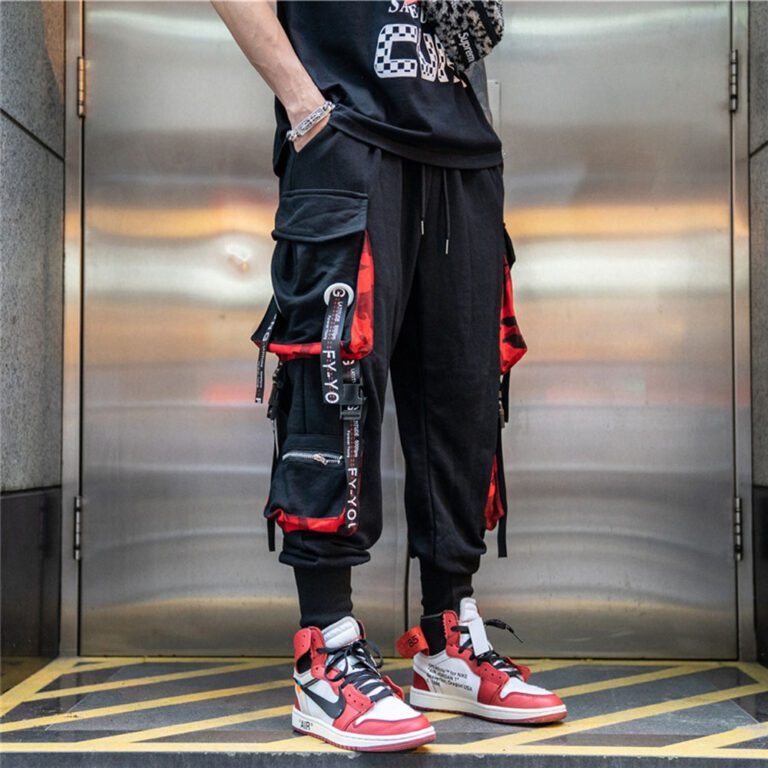 New Streetwear Men s Multi Pockets Cargo Harem Pants Hip Hop Casual Male Track Pants Joggers 4