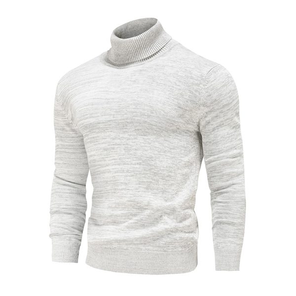 New Winter Men s Turtleneck Sweaters Cotton Slim Knitted Pullovers Men Solid Color Casual Sweaters Male 2