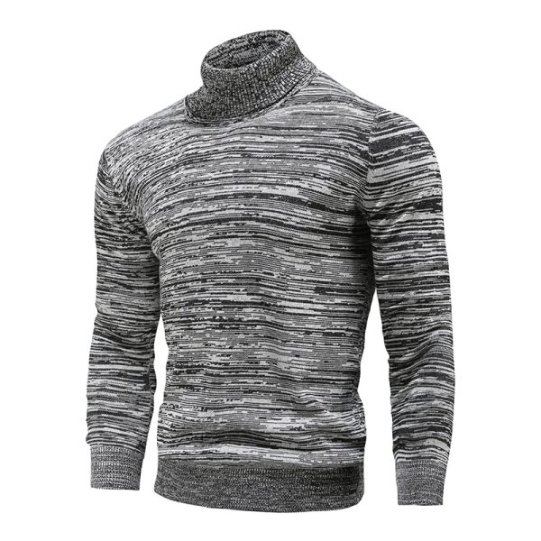 New Winter Men s Turtleneck Sweaters Cotton Slim Knitted Pullovers Men Solid Color Casual Sweaters Male 3