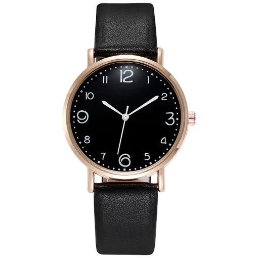 New Women Luxury Quartz Alloy Watch Ladies Fashion Stainless Steel Dial Casual Bracele Watch Leather Wristwatch 4