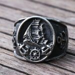 Nordic Sailboat Pirate Ring For Men 316L Stainless