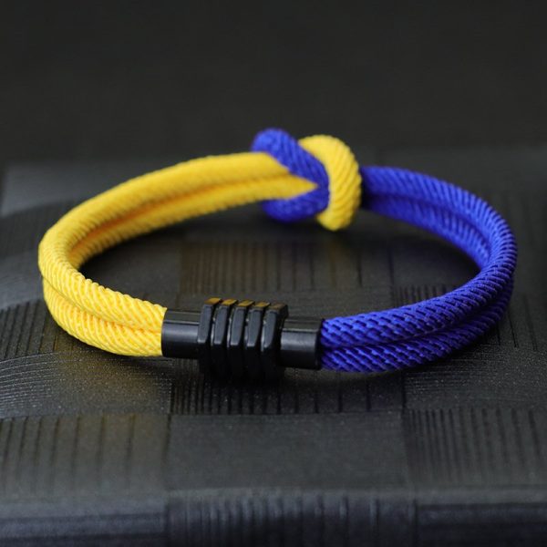 Noter Rope Man Bracelet Handwoven Infinity Knot Braclet With Ukrainian Symbols Magnetic Clasp Bangle Pulseira Masculina 1