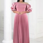 ONTINVA Cold Shoulder Dresses Plus Size Short Puff