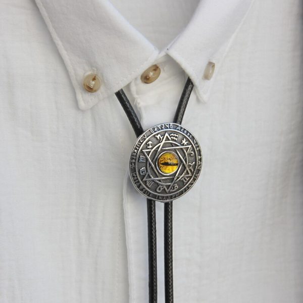 Original design bolo ties stainless steel 12 Constellation resin eye bolo tie for men personality neck 3