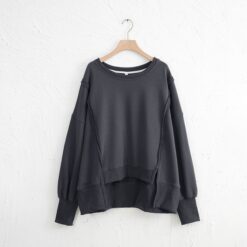 Oversized Cotton Women Sweatshirts Long Sleeve Patchwork Open Side Streetwear Harajuku Pullovers Autumn Clothes For jpg x