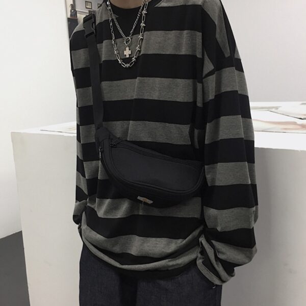 Oversized Striped Shirt Blouse Harajuku Couple Tops Woman T Shirt Spring Long Sleeve Gothic Shirts Teen