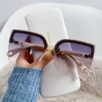 Oversized Sunglasses Man Woman Fashion Rimless Vintage Square