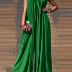 Oversized ZANZEA Fashion Women Jumpsuits 2022 Summer Pleated Wide Leg Overalls Casual Solid Sleeveless Loose Button