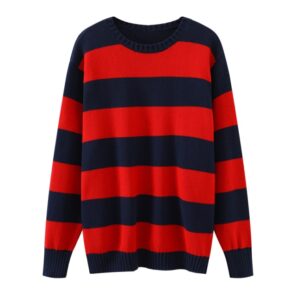 PUWD Cute Girls O Neck Striped Sweaters Pullover Cotton 2022 Spring Autumn Fashion Ladies Y2K Loose 6.jpg 640x640 6