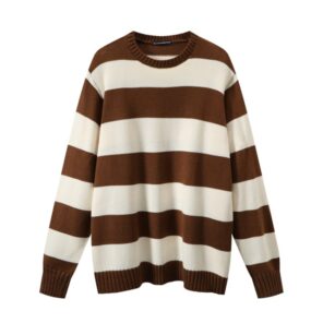 PUWD Cute Girls O Neck Striped Sweaters Pullover Cotton 2022 Spring Autumn Fashion Ladies Y2K Loose 7.jpg 640x640 7