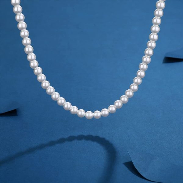 Pearl Necklace Men Simple Handmade Strand Bead Necklace 2022 New Trendy Men Jewelry for Women Girls 3