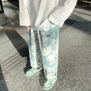 Personality Street Apparel Wide Leg Pants Women Korean Fashion Loose Spring Autumn Design Sense Summer Thin jpg x