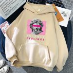 Pink Sculpture Intent Feelings Prints Hoodies Mens Casual Warm Clothing Harajuku Fleece Sweatshirt Autumn Streetwearmens Clothes