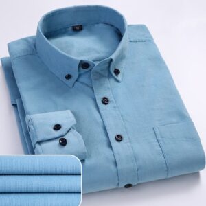 Plus Size 6xl Autumn winter Warm Quality 100 cotton Corduroy long sleeved button collar smart casual 2
