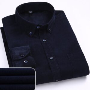 Plus Size 6xl Autumn winter Warm Quality 100 cotton Corduroy long sleeved button collar smart casual 4