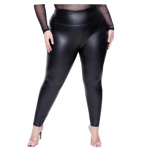 Plus Size Leggings for Women Big Size 5XL 6XL 7XL Black Girls Spandex Clothing Faux Leather 1