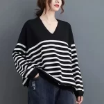 Plus Size Loose Striped Stylish Clothing for Women