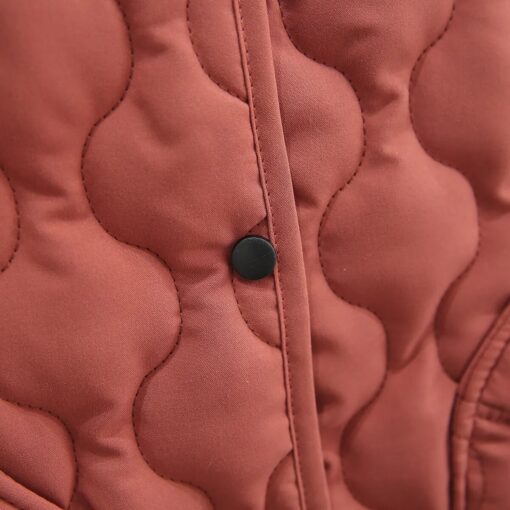 Plus Size Women Lightweight Cotton Vest Fashion Large Pockets Warm O Neck Parka Autumn Winter Loose 4