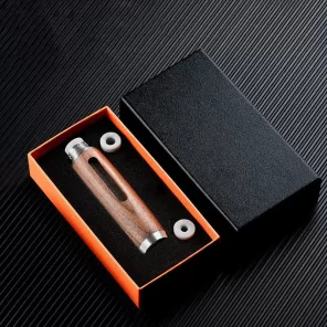 Pocket Ashtray With Giftbox Portable Mini Walnut Ashtray Outdoor Fireproof Cigarette Cover Wooden Ashtray For Car