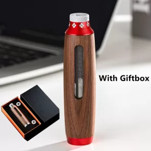 Pocket Ashtray With Giftbox Portable Mini Walnut Ashtray Outdoor Fireproof Cigarette Cover Wooden Ashtray For Car jpg x