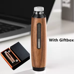Pocket Ashtray With Giftbox Portable Mini Walnut Ashtray Outdoor Fireproof Cigarette Cover Wooden Ashtray For Car jpg x