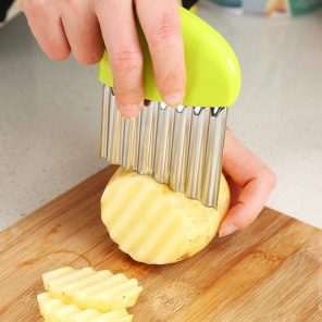 Potato Cutter Chip French Fry Maker Stainless Steel Wavy Knife French Fries Chopper kitchen Knife Chopper