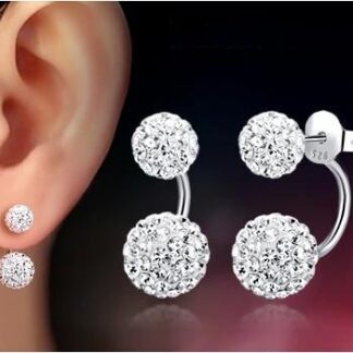 Promotion 925 Sterling Silver Fashion U Bend Shiny Shambhala Ball Ladies Stud Earrings Jewelry Allergy Free