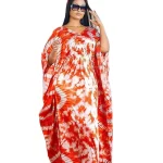 Purple Orange African Dresses for Women Summer African