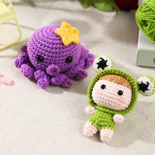 QZLKNIT DIY Handmade Doll Crochet Kit For Beginners Penguin Sewing Material Package Hand Knitting For Kids 1