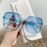 Retro Big Square Frame Sunglasses Woman Vintage Gradient