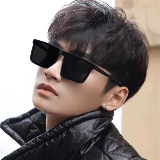 Retro Big Square Frame Sunglasses Women Brand Designer Black Cool Men Sun Glasses UV400 Shades Protection 2