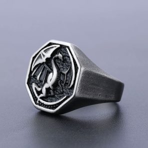 Men Stainless Steel Nordic Ethnic Amulet Ring