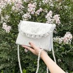 Retro Crossbody Bags for Women Vintage Lace Pearl