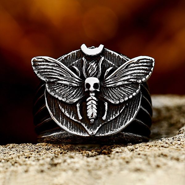 Retro Death s Skull Moth Luxury Butterfly Rings For Men Women Trendy Gothic Style Finger Animal
