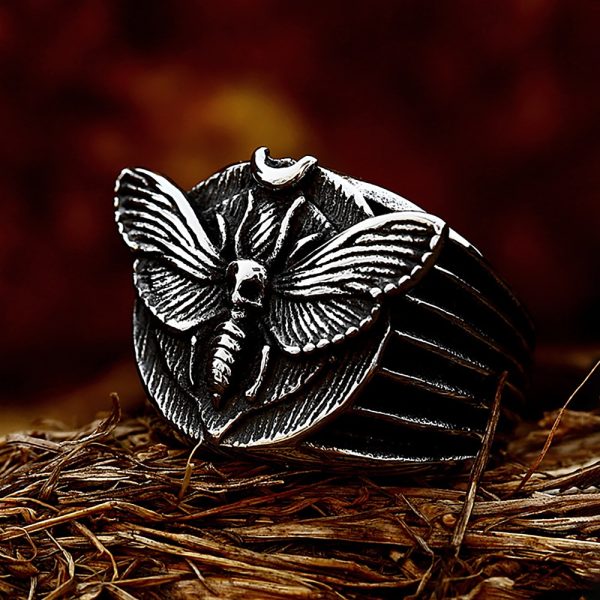 Retro Death s Skull Moth Luxury Butterfly Rings For Men Women Trendy Gothic Style Finger Animal