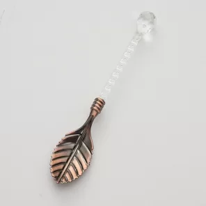 Retro Leaf Carving Coffee Spoon Crystal Shaped Handle Beautiful Dessert Ice Cream Spoon Coffee Drink Stirring jpg x