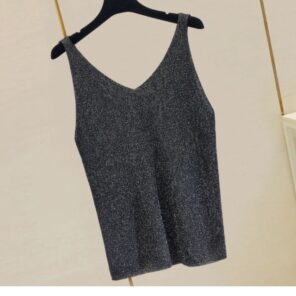 Rhinestone Knit Bottoming Shirt Sleeveless Bright Silk Vest Tops for Women 2021 2.jpg 640x640 2