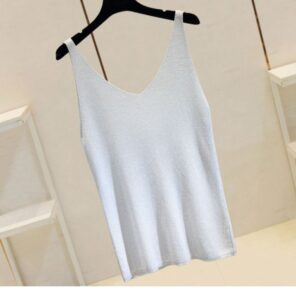 Rhinestone Knit Bottoming Shirt Sleeveless Bright Silk Vest Tops for Women 2021 3.jpg 640x640 3