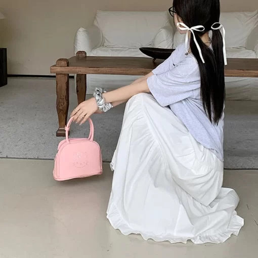 Rimocy Korean Fashion White Long Skirt Women 2024 Summer High Waist Cake Skirts Woman Sweet Simple 3