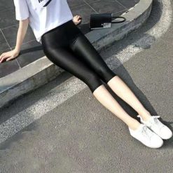 S 5XL Size Women s Summer Bright Pants Wear Thin Ice Silk Bright Black Push up 2.jpg 640x640 2