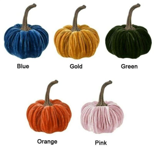 S M L Sizes Multiple Colors Available Handmade Velvet Pumpkin Decorative Ornament Soft Filled Foam Pumpkin 2