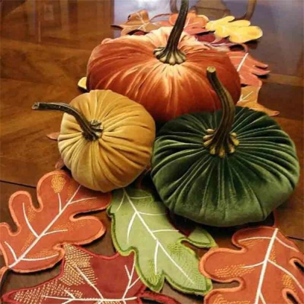 S M L Sizes Multiple Colors Available Handmade Velvet Pumpkin Decorative Ornament Soft Filled Foam Pumpkin